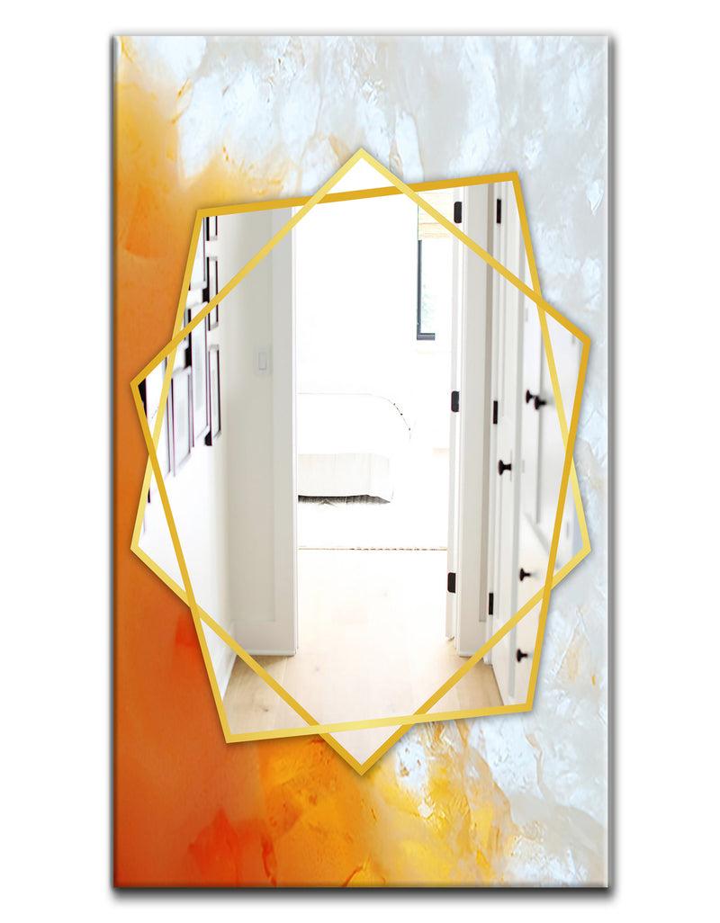 DesignQ True Yellow Stone - Modern Mirror - Frameless Contemporary Wall Mirror