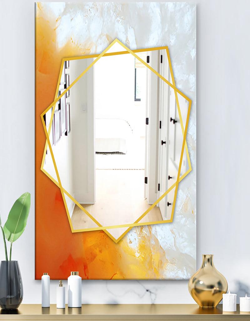 DesignQ True Yellow Stone - Modern Mirror - Frameless Contemporary Wall Mirror