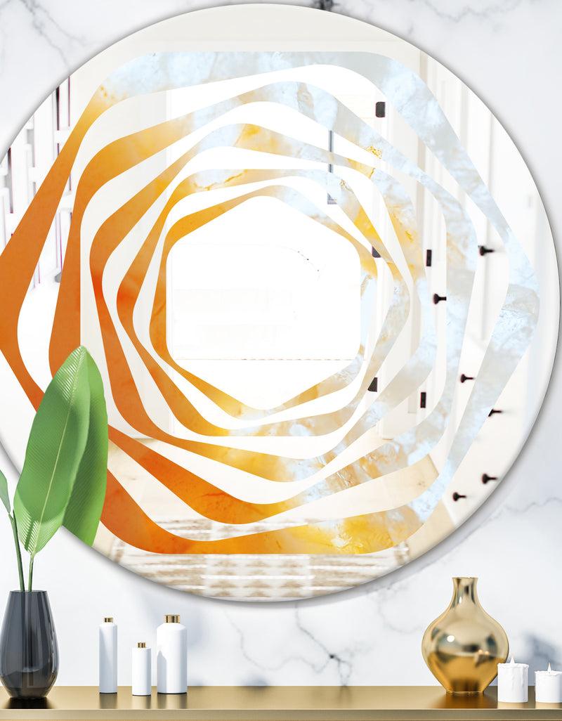DesignQ True Yellow Stone - Modern Round or Oval Wall Mirror - Whirl