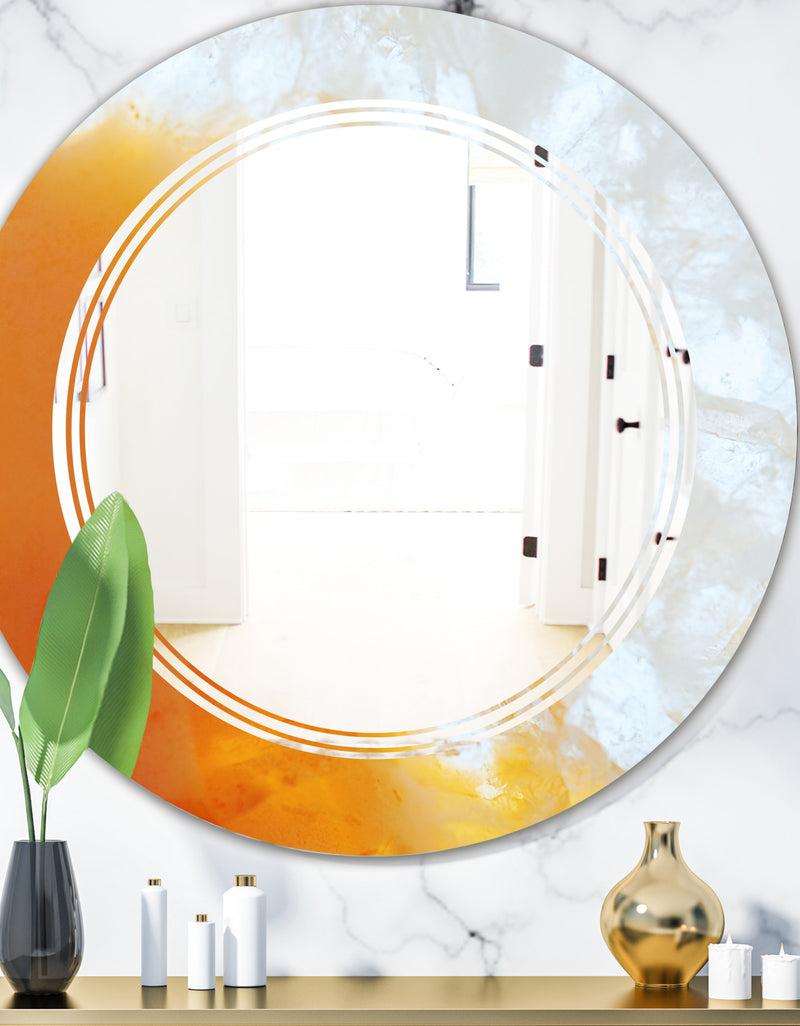 DesignQ True Yellow Stone - Modern Round or Oval Wall Mirror - Triple C