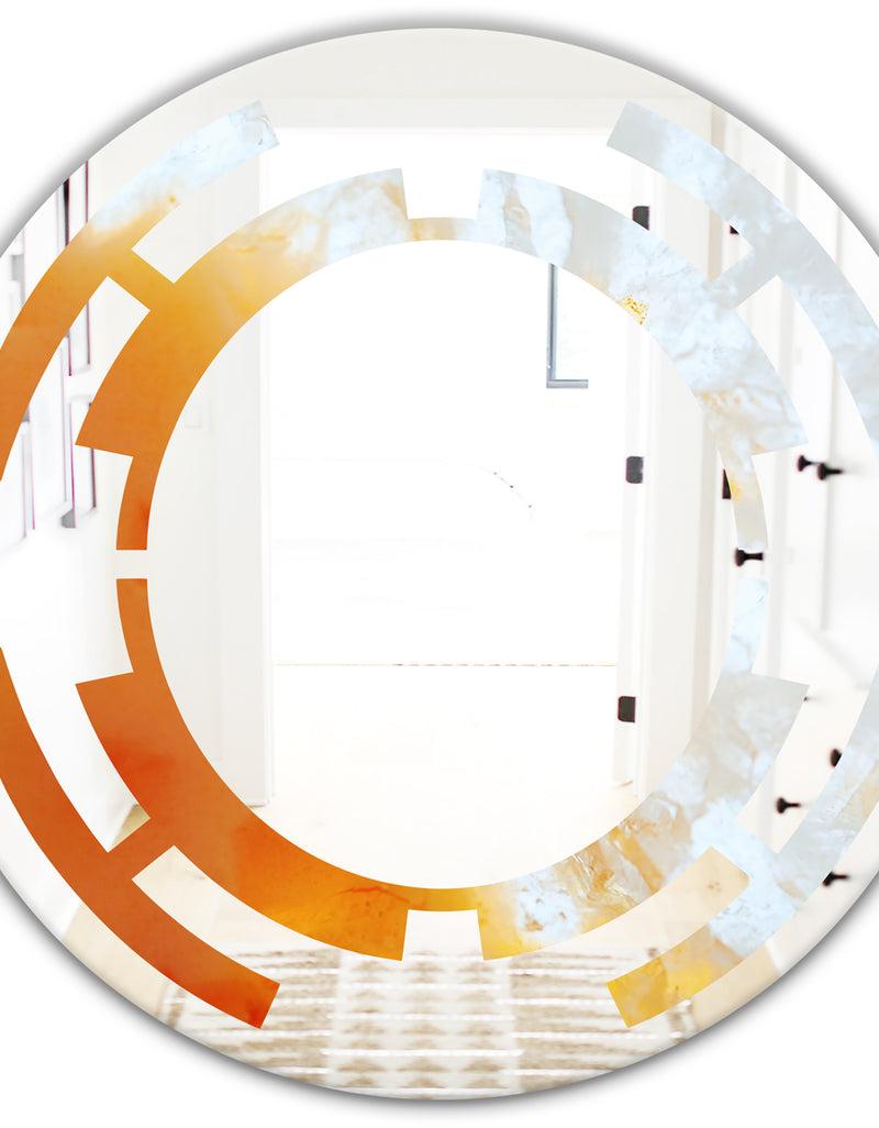 DesignQ True Yellow Stone - Modern Round Or Oval Wall Mirror - Space