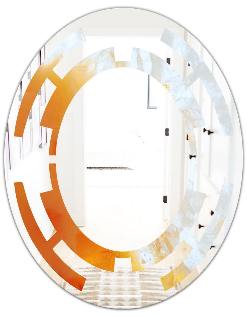 DesignQ True Yellow Stone - Modern Round Or Oval Wall Mirror - Space