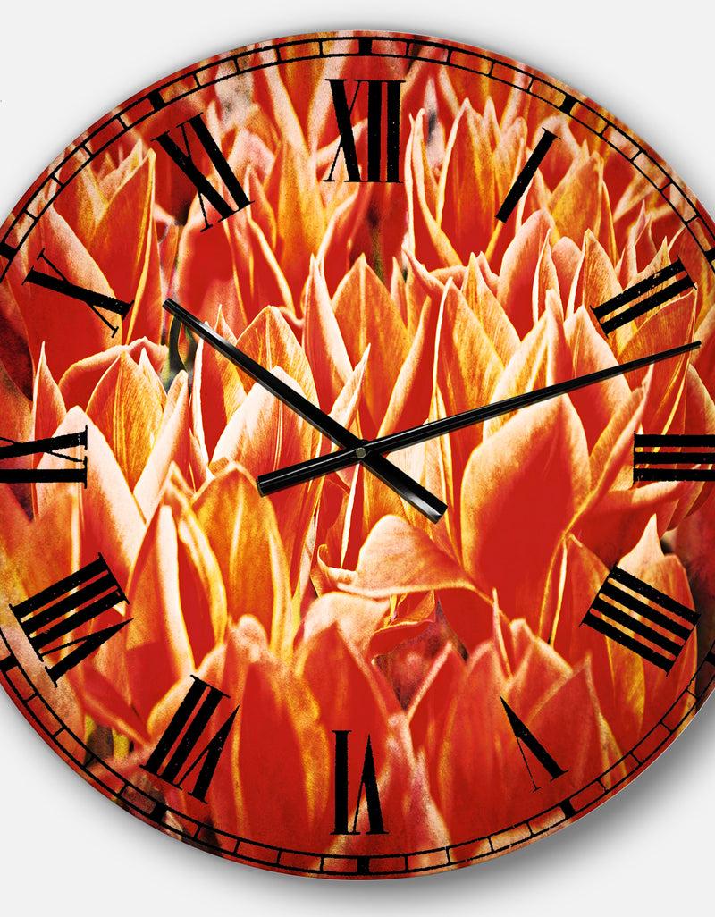 DesignQ Tulip Flowers In The Keukenhof Park - Floral Large Wall CLock