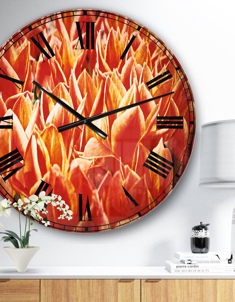 DesignQ Tulip Flowers in the Keukenhof Park - Floral Large Wall CLock