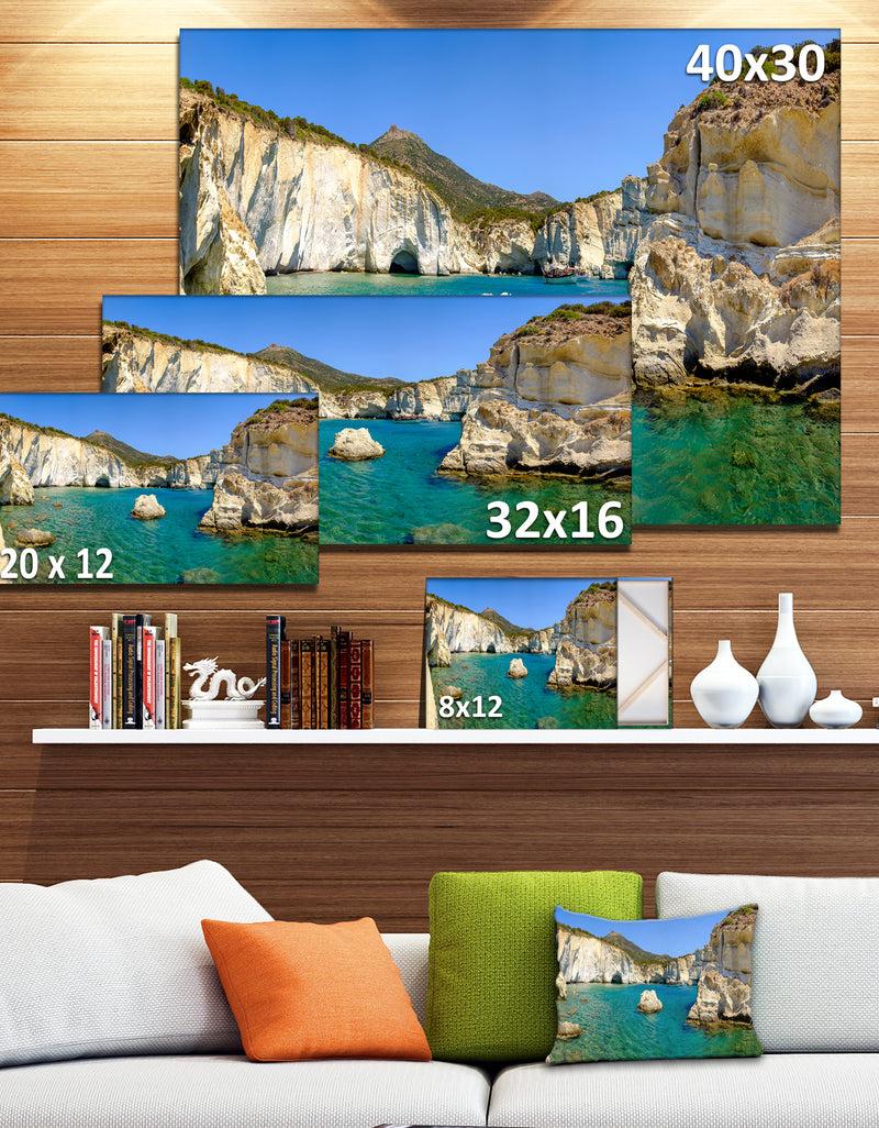 DesignQ Turquoise Water Beach Panorama - Extra Large Seashore Canvas Art