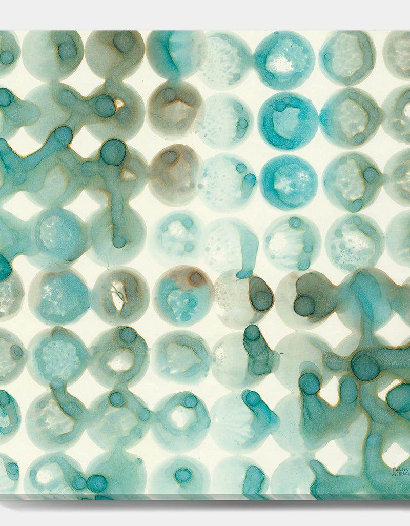 DesignQ Turquoise Watercolor Geometrical I - Modern & Transitional Canvas Art