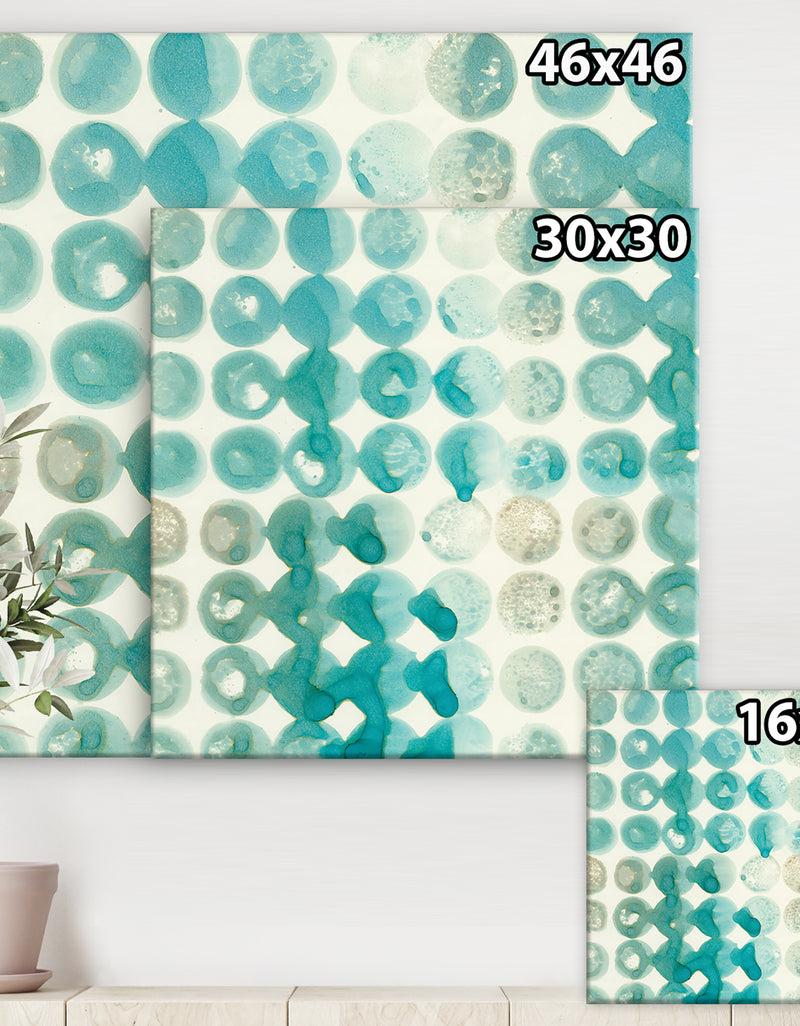 DesignQ Turquoise Watercolor Geometrical II - Modern & Transitional Premium Canvas Wall Art