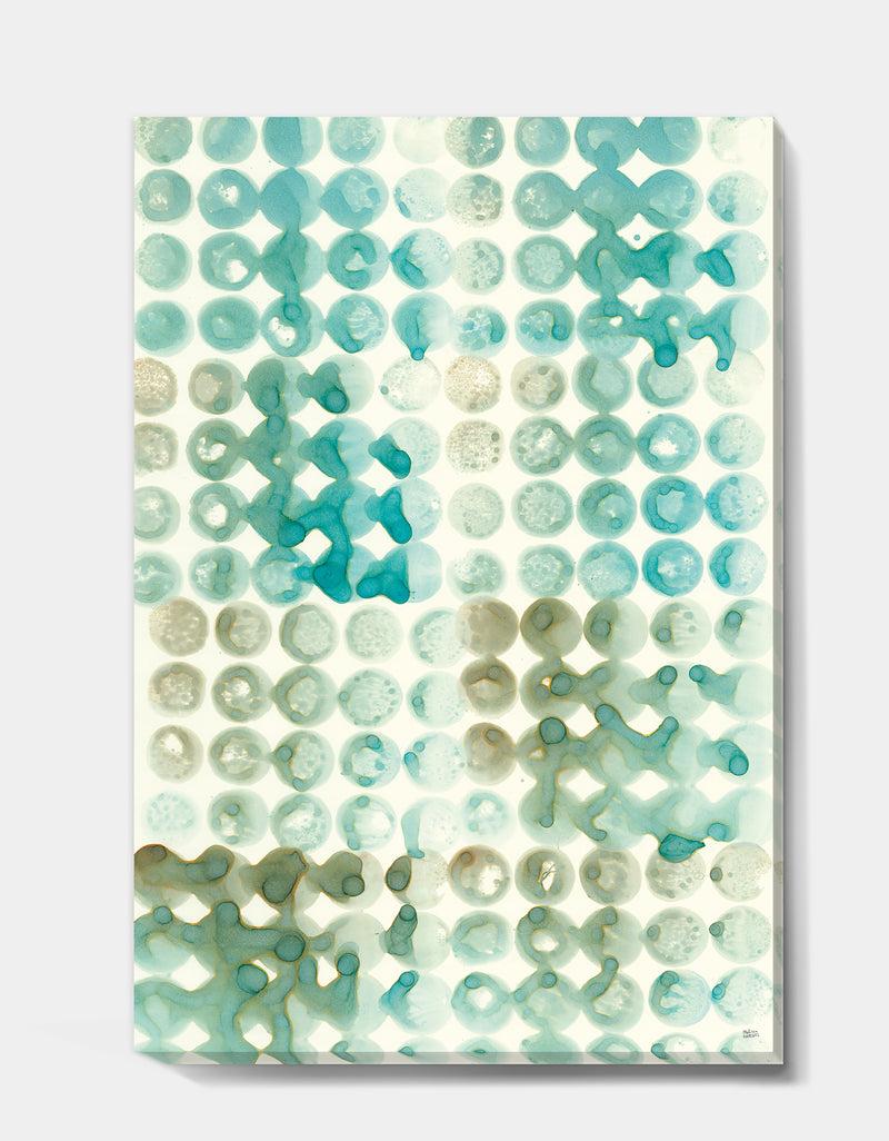DesignQ Turquoise Watercolor Geometrical V - Modern & Transitional Canvas Art