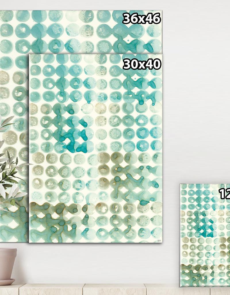 DesignQ Turquoise Watercolor Geometrical V - Modern & Transitional Canvas Art