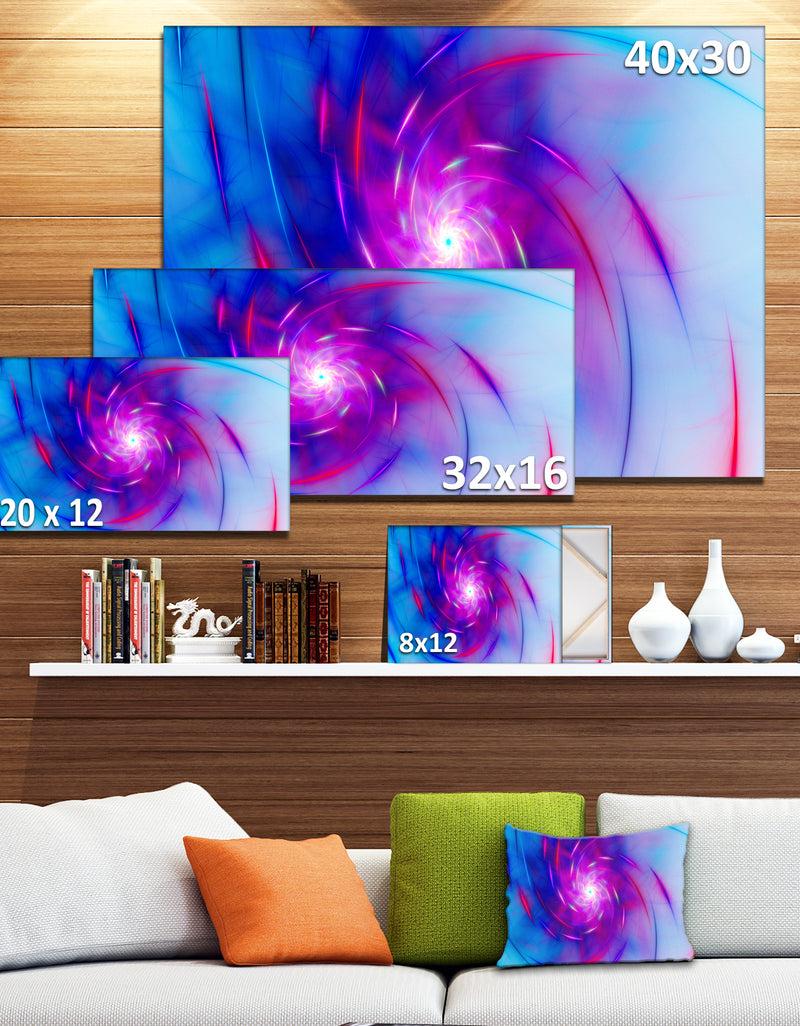 DesignQ Turquoise Whirlpool Fractal Spirals'Large Abstract Canvas Art Print