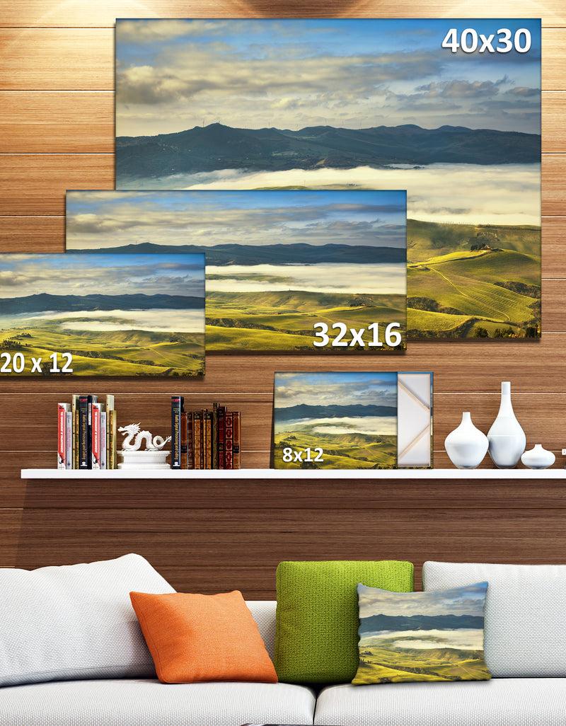 DesignQ Tuscany Farmland And Green Fields - Oversized Landscape Wall Art Print