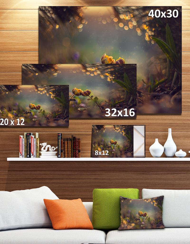DesignQ Two Spring Flowers - Floral Photography Canvas Print