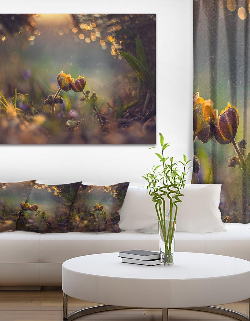 DesignQ Two Spring Flowers - Floral Photography Canvas Print