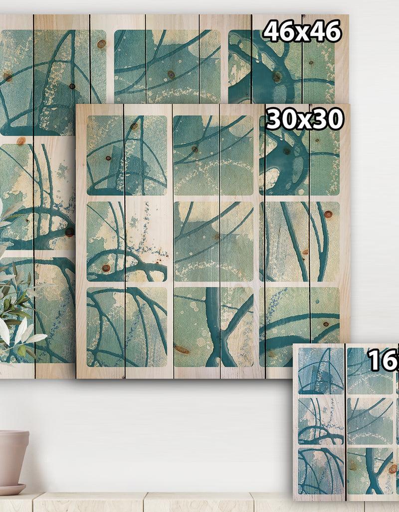 DesignQ Underwater Collage - Modern & Transitional Print On Natural Pine Wood