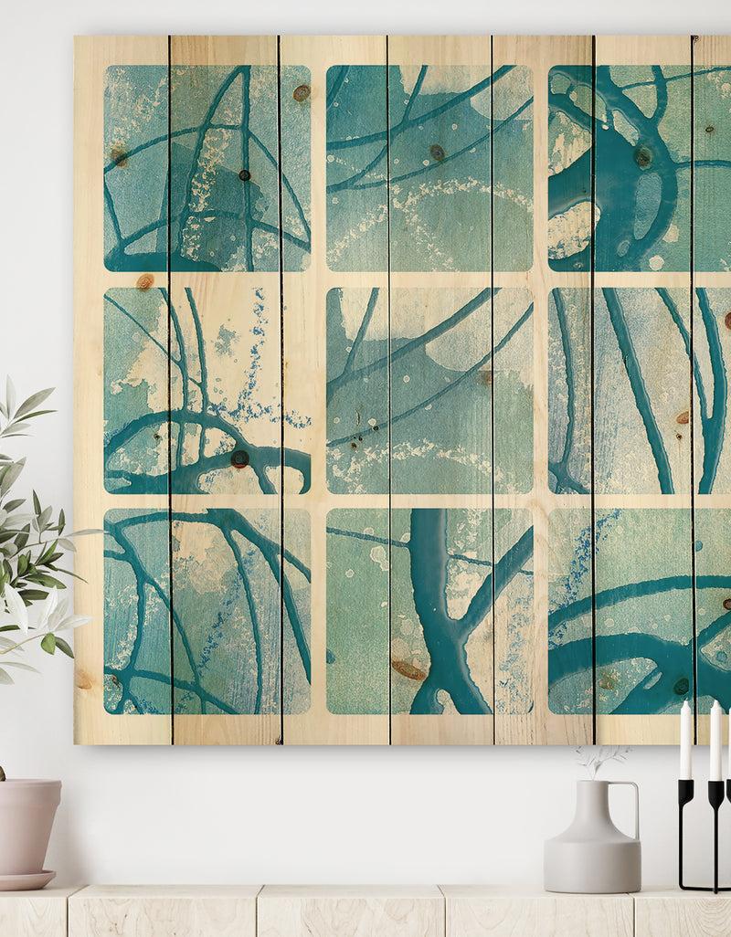 DesignQ Underwater collage - Modern & Transitional Print on Natural Pine Wood