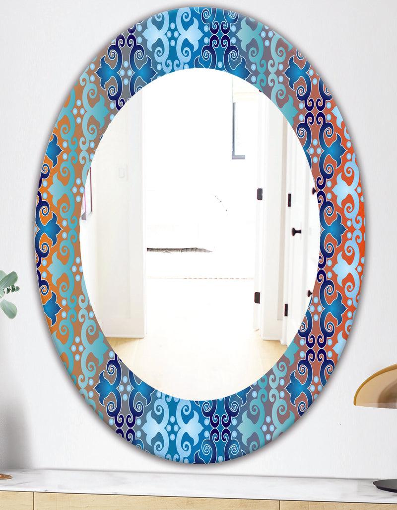 DesignQ Underwater - Mid-Century Mirror - Oval Or Round Wall Mirror