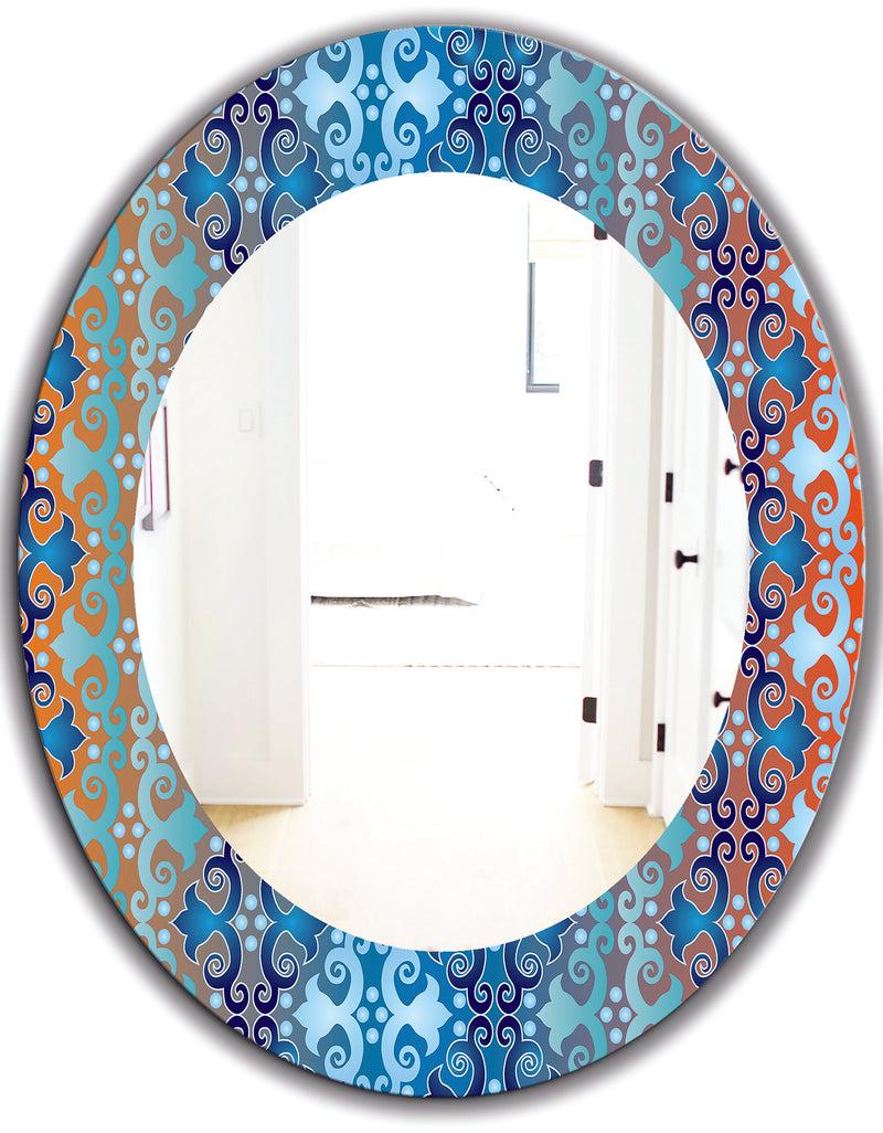 DesignQ Underwater - Mid-Century Mirror - Oval Or Round Wall Mirror