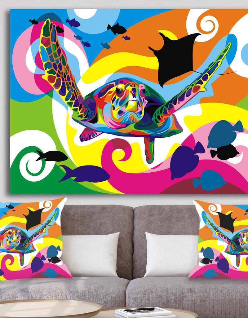 DesignQ Underwater - Modern & Contemporary Gallery-wrapped Canvas