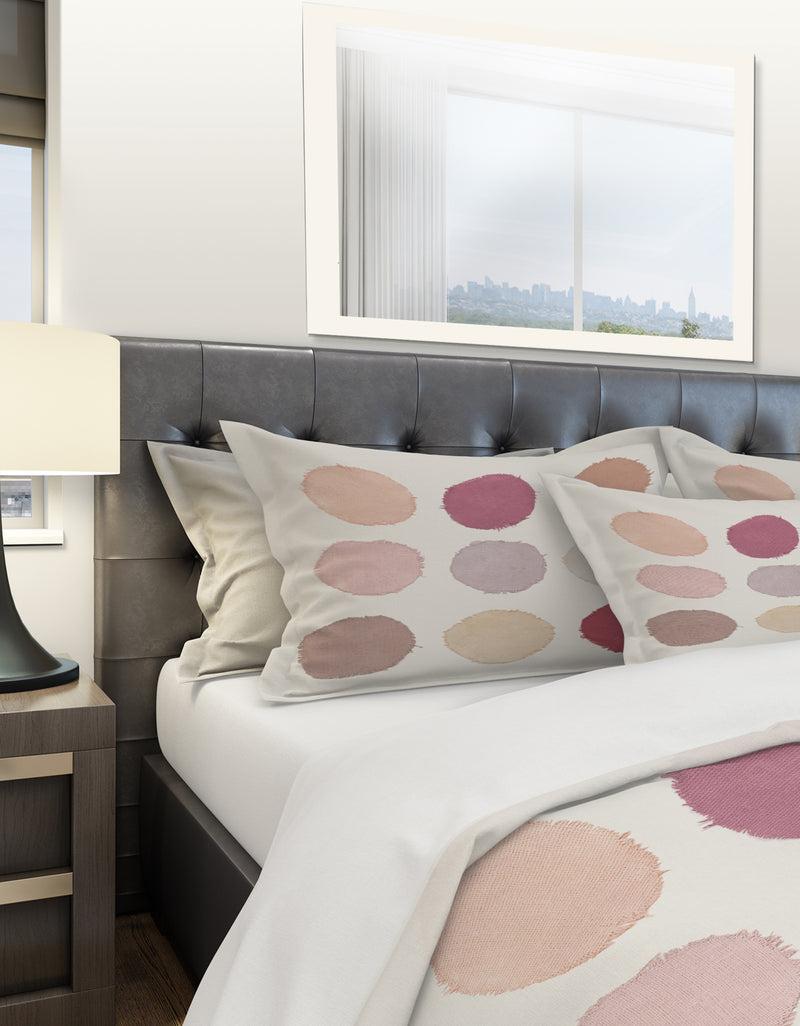 DesignQ Unique Beige Circle Designs - Geometric Duvet Cover Set