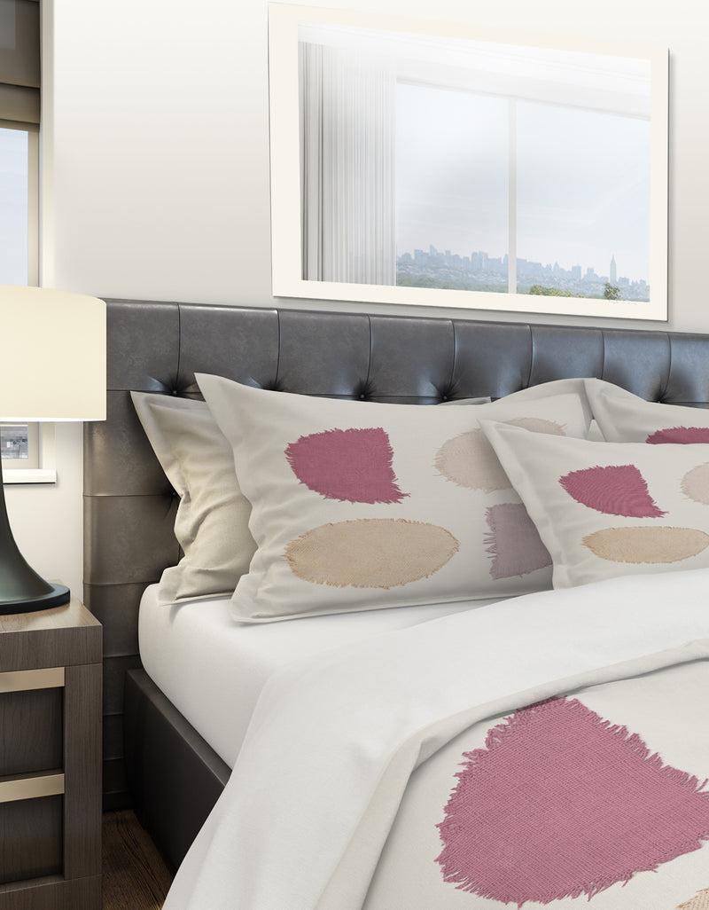 DesignQ Unique Beige Circle Designs II - Geometric Duvet Cover Set