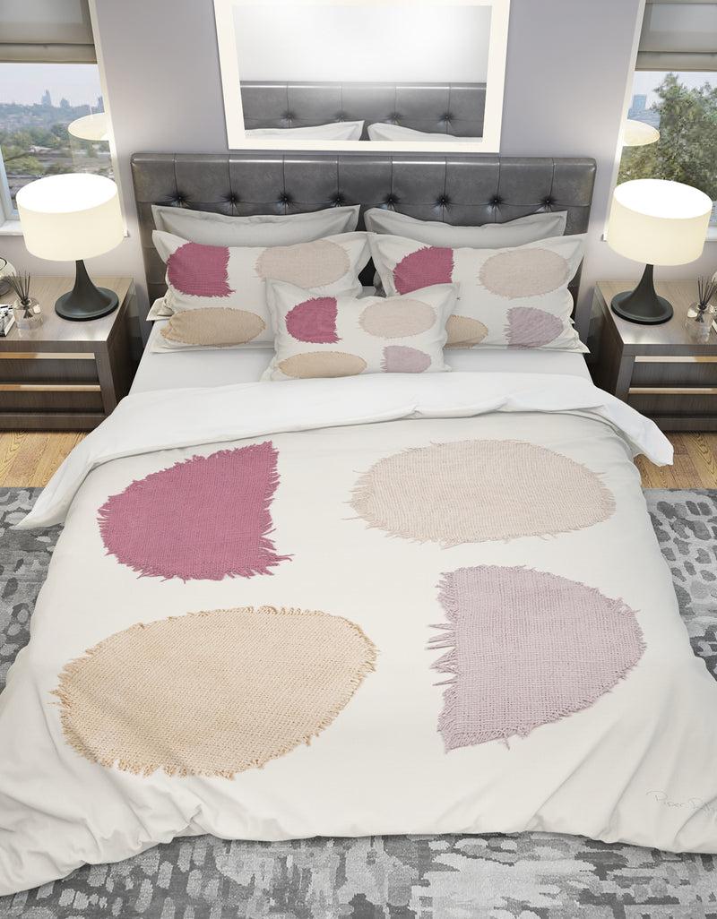 DesignQ Unique Beige Circle Designs II - Geometric Duvet Cover Set