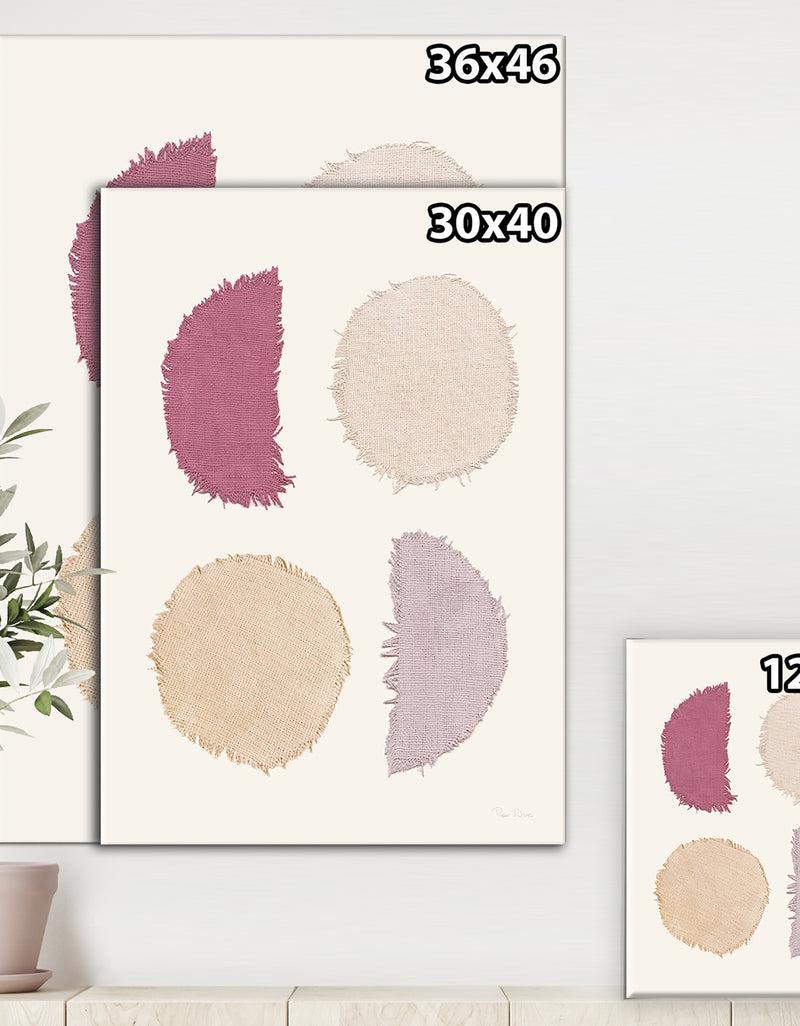 DesignQ Unique Beige Circle Designs II - Modern Transitional Canvas Artwork