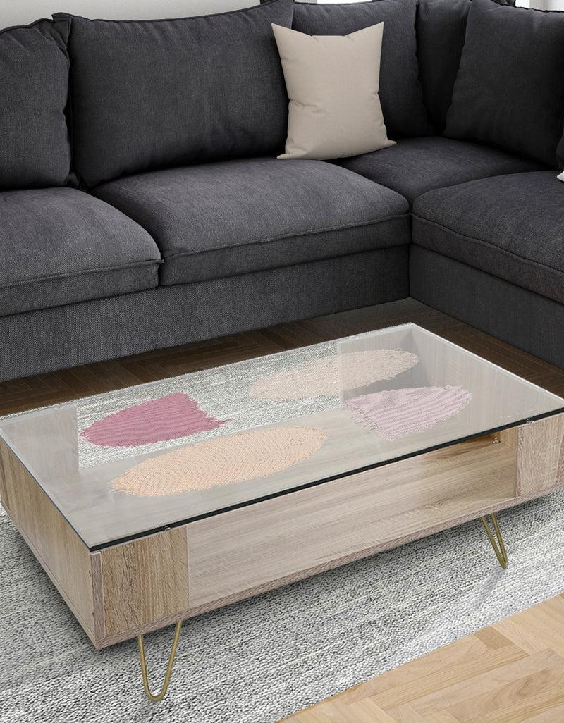 DesignQ Unique Beige Circle Designs II - Transitional Coffee Table