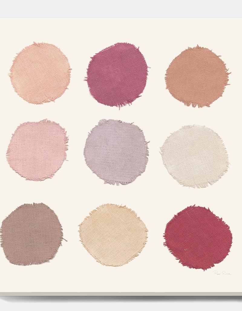 DesignQ Unique Beige Circle Designs - Modern Transitional Gallery-wrapped Canvas