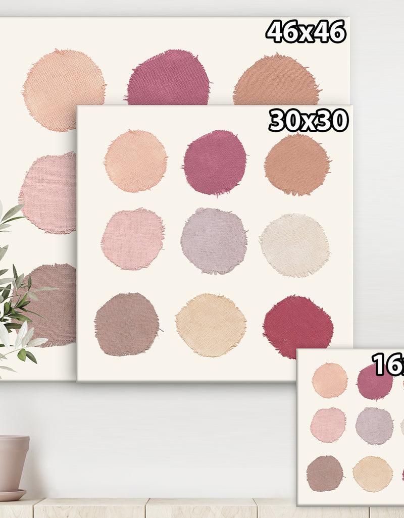 DesignQ Unique Beige Circle Designs - Modern Transitional Gallery-wrapped Canvas