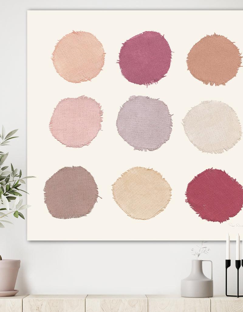 DesignQ Unique Beige Circle Designs - Modern Transitional Gallery-wrapped Canvas