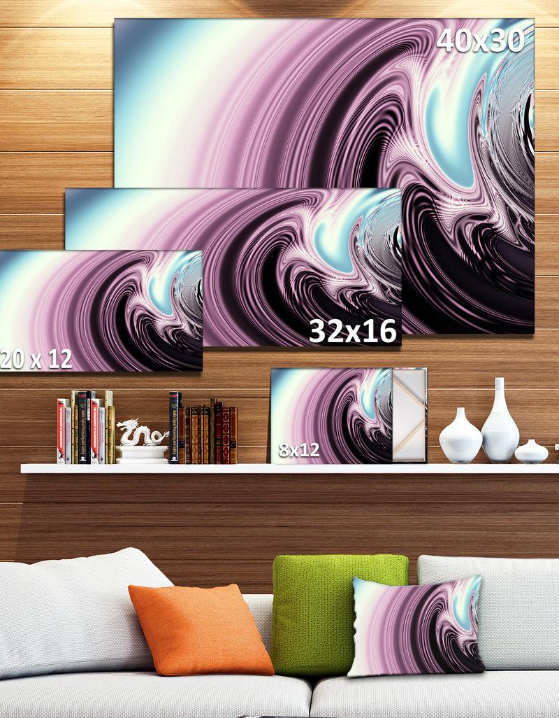 DesignQ Unique Purple Fractal Art Pattern - Abstract Canvas Wall Art Print