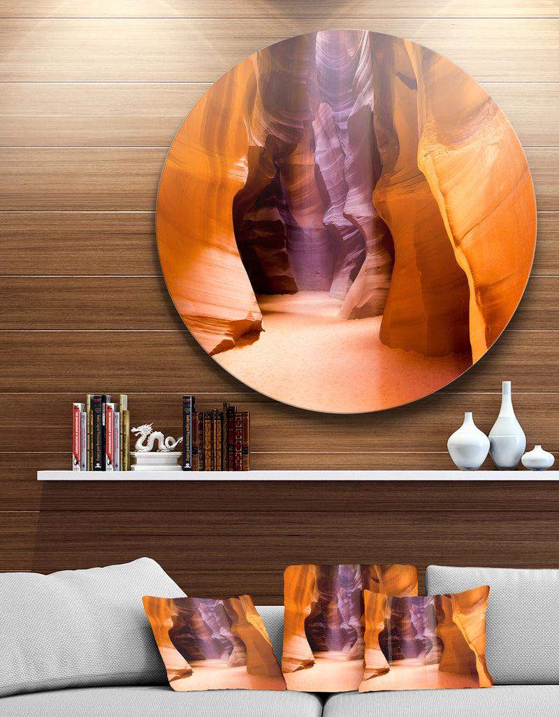 DesignQ Upper Antelope Canyon - Landscape Photo Circle Wall Art