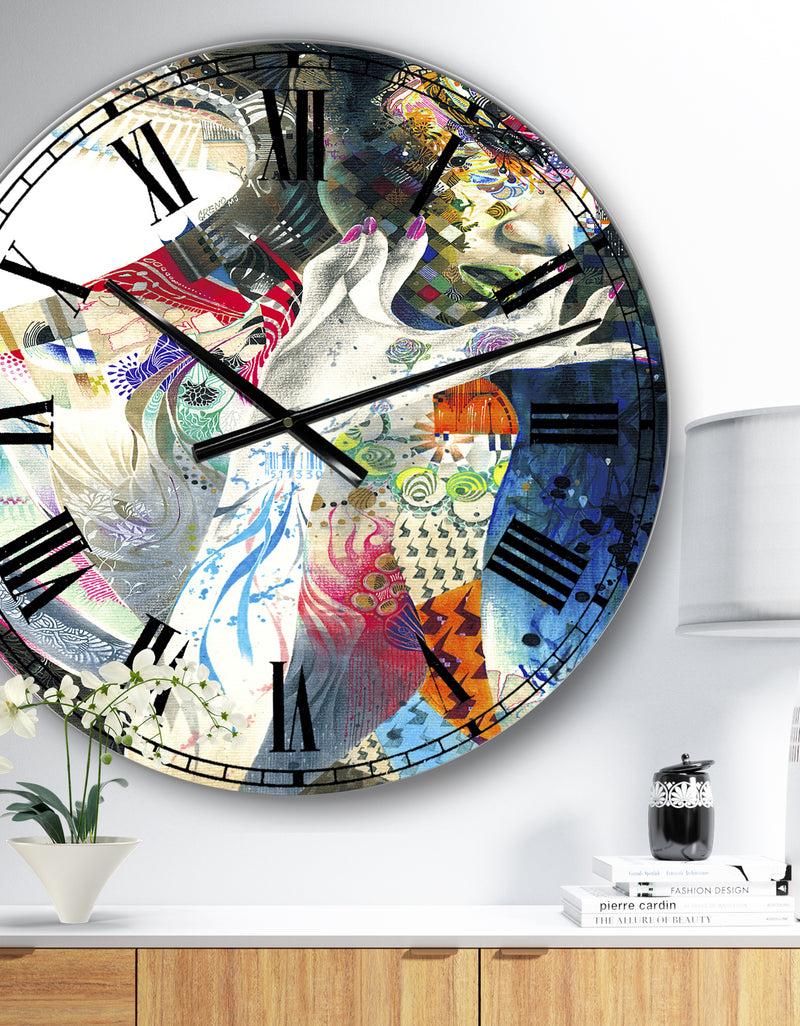 DesignQ Urban Beauty Wondering - Large Modern Wall Clock