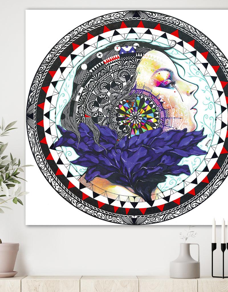 DesignQ Urban Girl Mandala - Modern & Contemporary Canvas Art Print