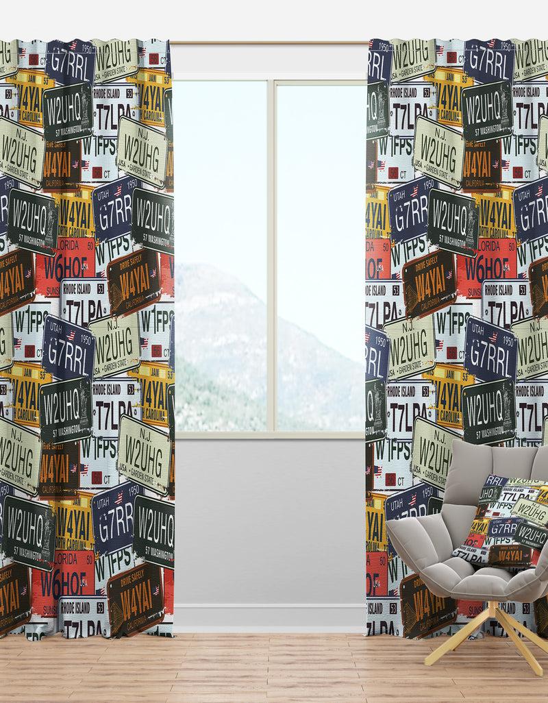 DesignQ Us California Licence Plates - Modern & Contemporary Curtain Panels
