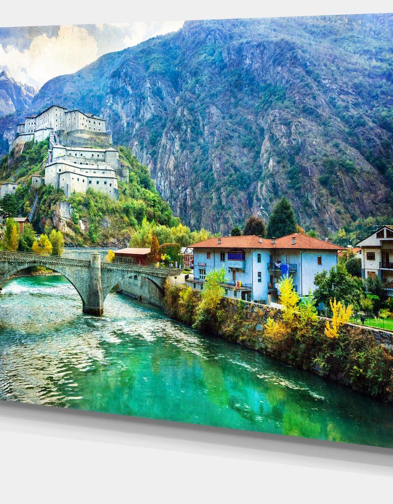 DesignQ Valle D'Aosta Castles Italy - Modern Landscpae Wall Art