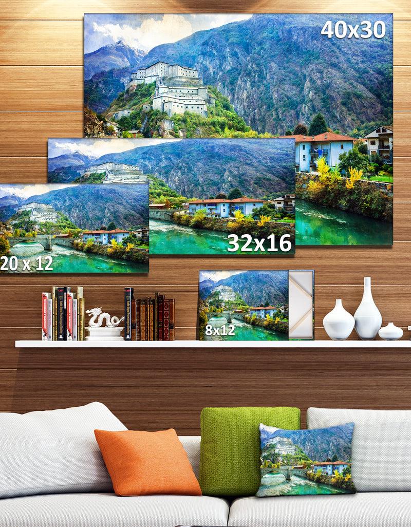 DesignQ Valle D'Aosta Castles Italy - Modern Landscpae Wall Art