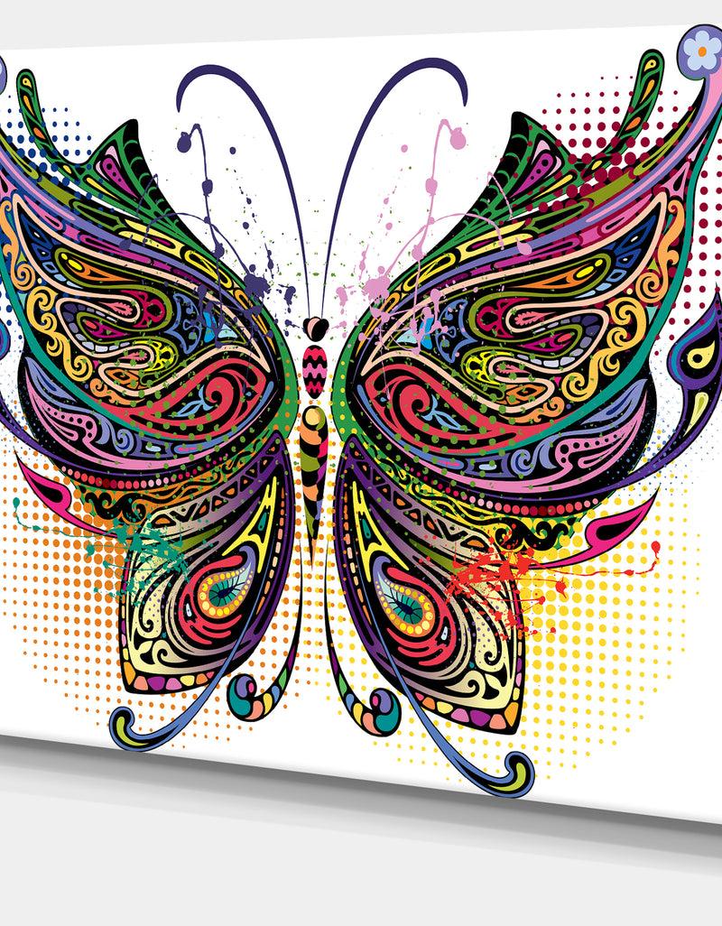 DesignQ Variegated Butterfly - Digital Art Canvas Print