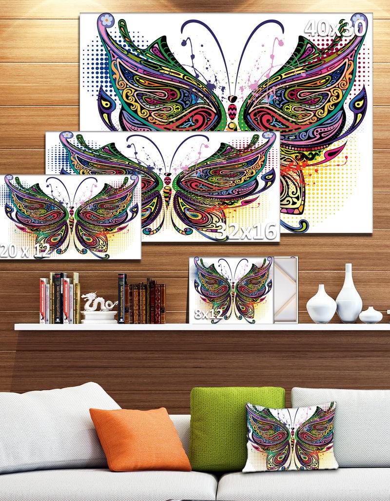 DesignQ Variegated Butterfly - Digital Art Canvas Print