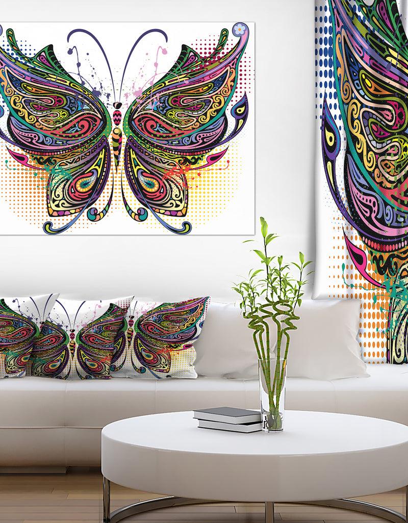 DesignQ Variegated Butterfly - Digital Art Canvas Print