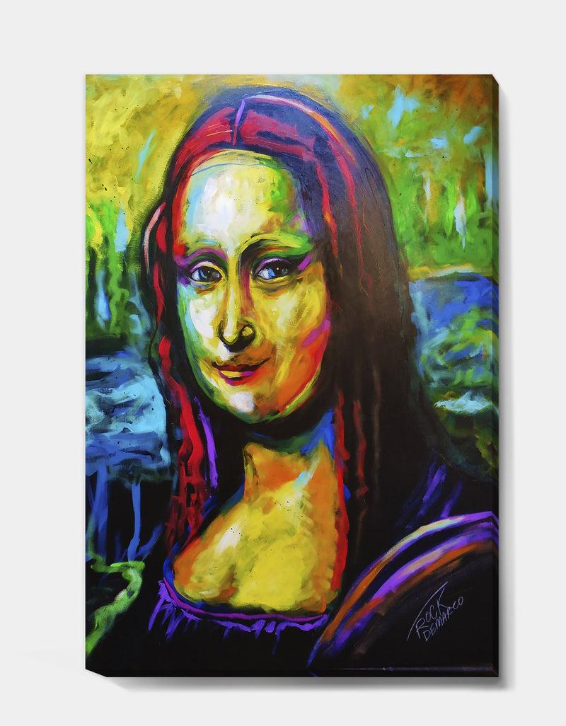 DesignQ Very Colorful Mona Lisa - Modern & Contemporary Premium Canvas Wall Art