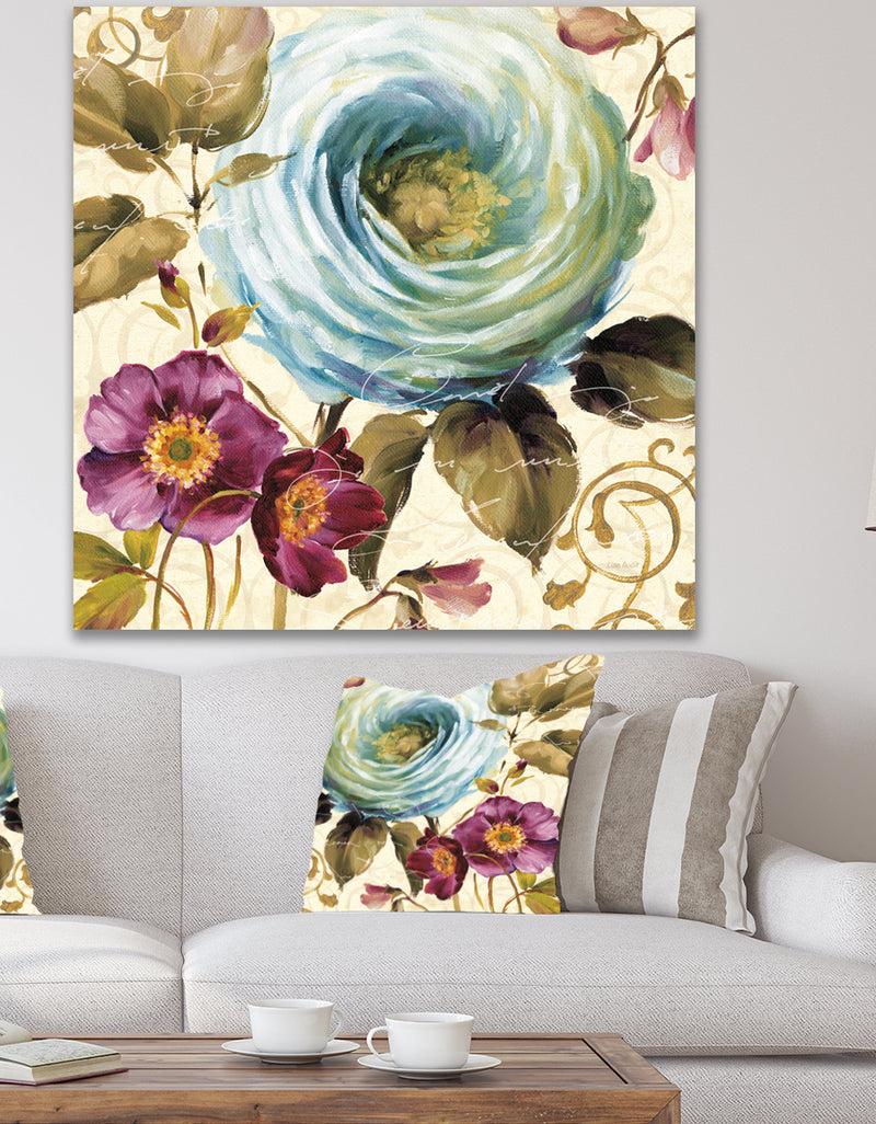 DesignQ Victorias Cream Flower - Traditional Canvas Artwork