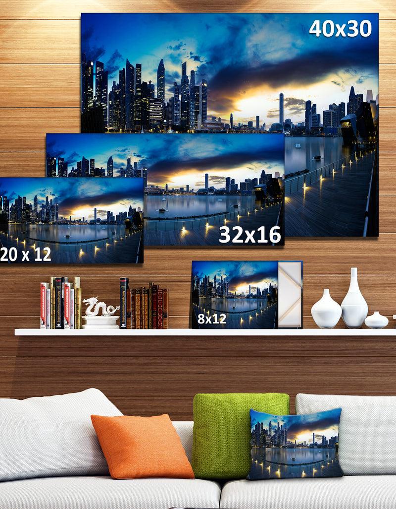 DesignQ View From Marina Bay Sands Panorama - Cityscape Canvas Print