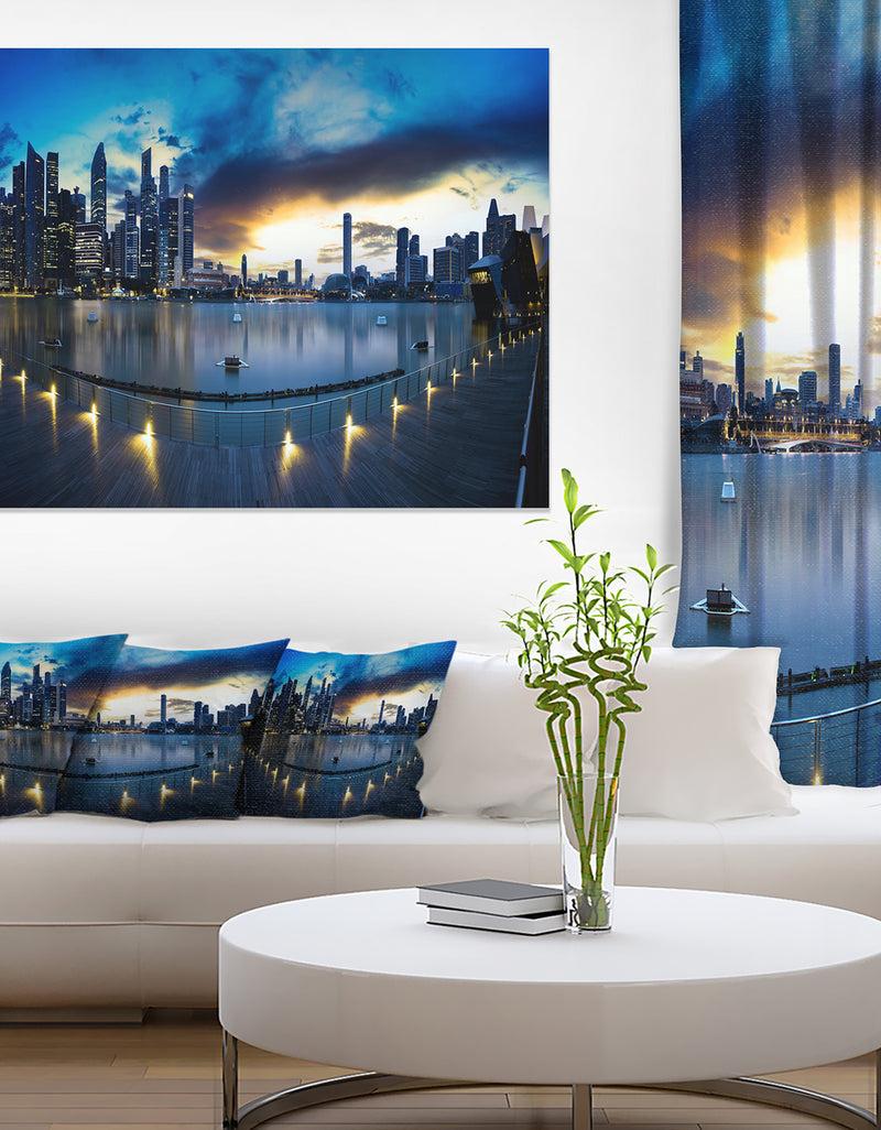 DesignQ View From Marina Bay Sands Panorama - Cityscape Canvas Print