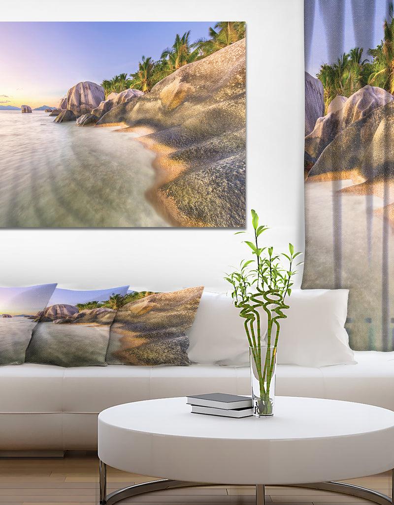 DesignQ View Of Anse Source D'Argent - Sea & Shore Photographic On Wrapped Canvas