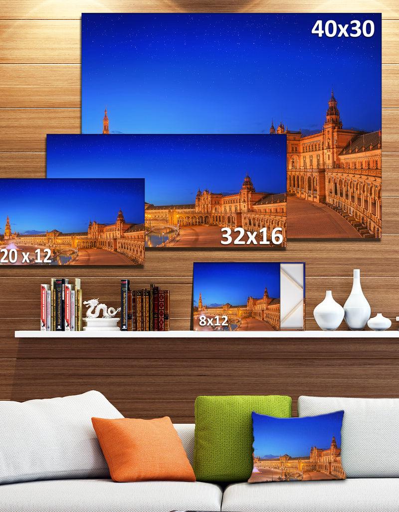 DesignQ View Of Spain Square At Sunset - Modern Cityscape Wall Art
