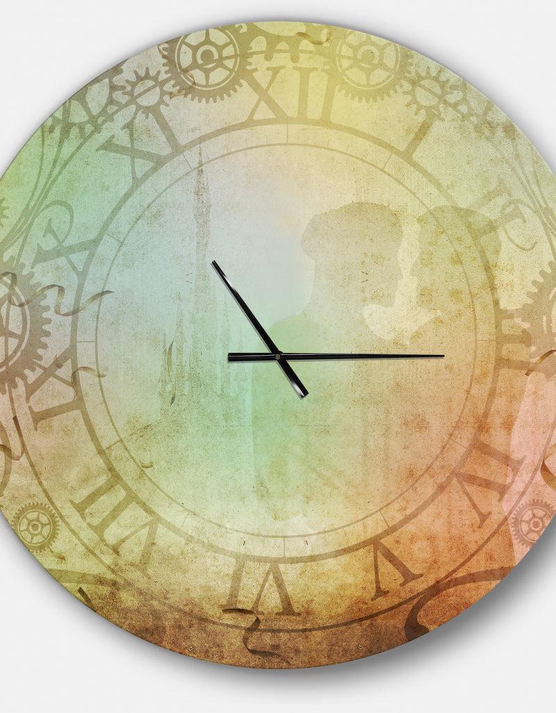 DesignQ Vintage Antique Style - Oversized Contemporary Wall CLock