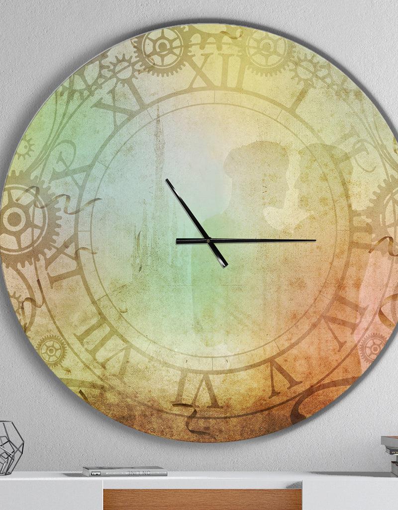 DesignQ Vintage Antique style - Oversized Contemporary Wall CLock