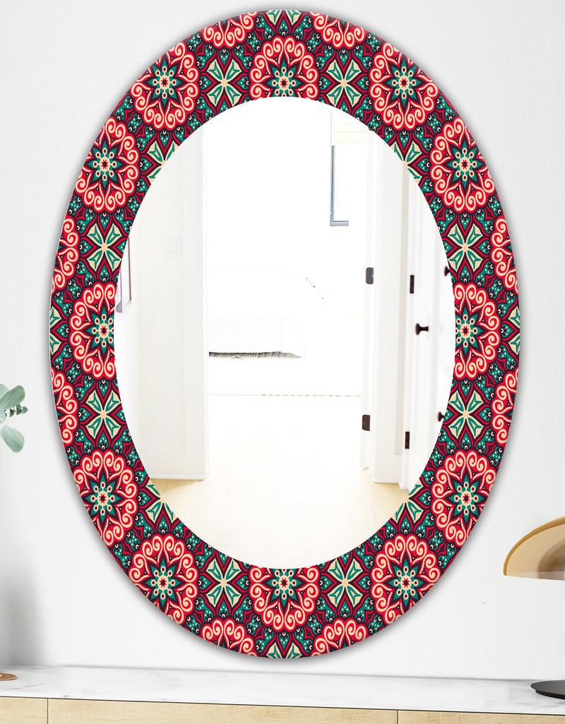 DesignQ Vintage Decorative Elements - Bohemian And Eclectic Mirror - Oval Or Round Wall Mirror