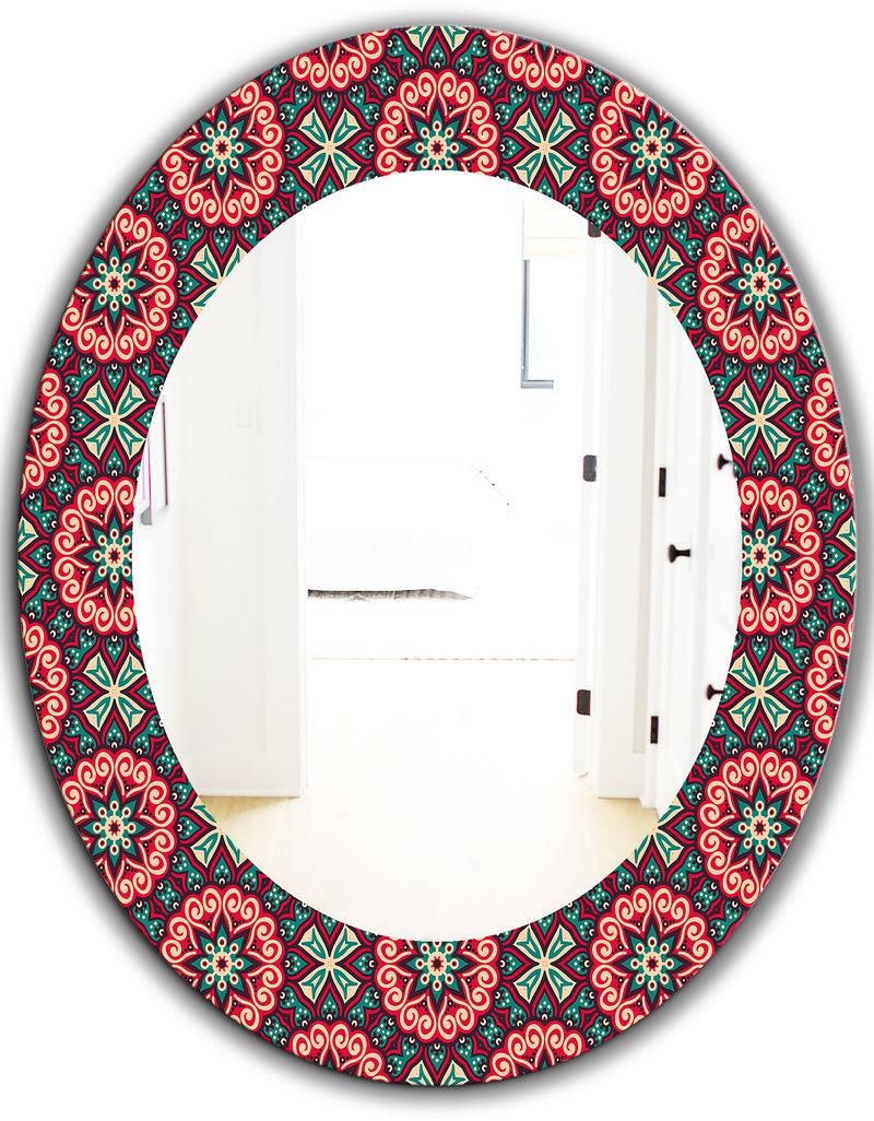 DesignQ Vintage Decorative Elements - Bohemian And Eclectic Mirror - Oval Or Round Wall Mirror